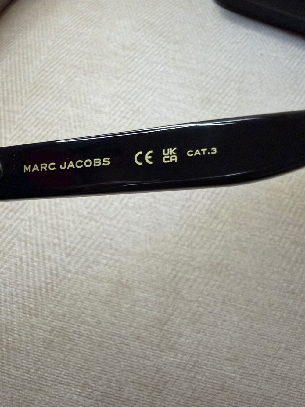 Marc Jacobs Black Rectangular Sunglasses with Gold Accents - Picture 7 of 9